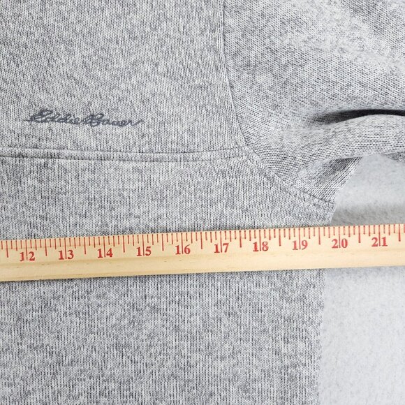 Eddie Bauer Sweater Mens Medium Gray Radiator Fleece Mock Neck Snap Pullover - Picture 3 of 11